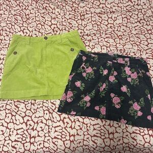 Wild Fable Green and Floral Skirt Duo